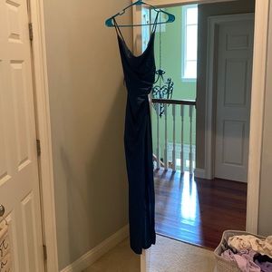 Green cowl neck maxi dress